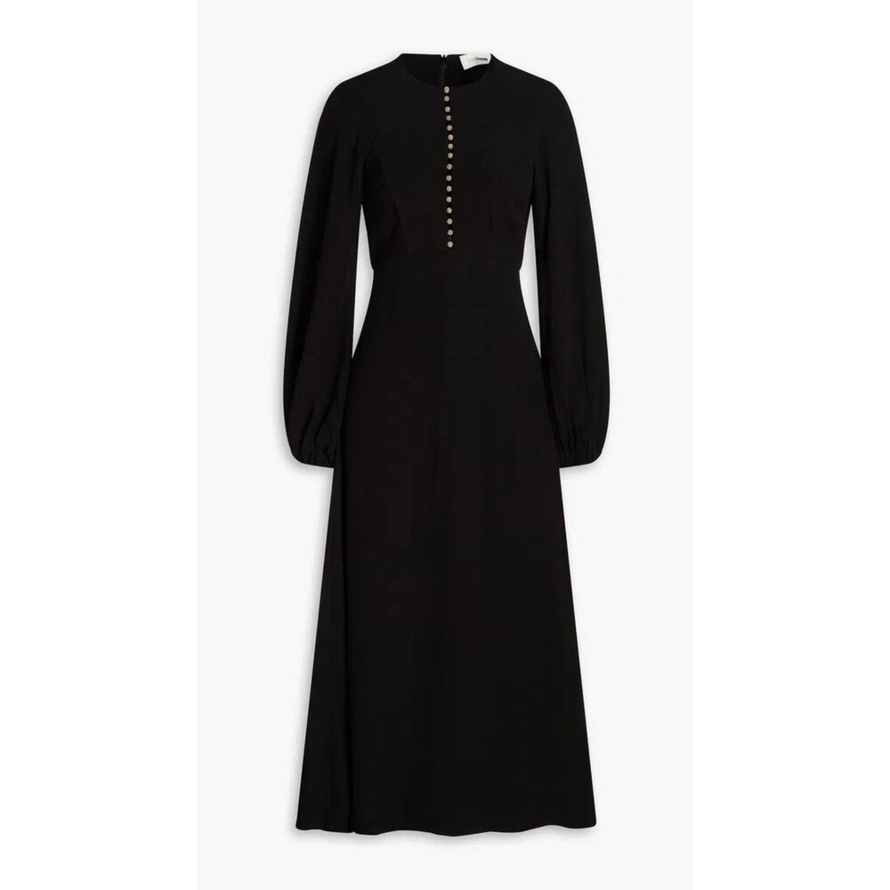 Zimmermann Women’s Embellished Midi Dress in Black Size 0 Beaded Crepe